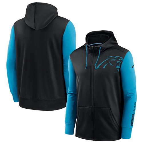 Carolina Panthers Black Blue Fan Gear Mascot Performance Full-Zip Hoodie