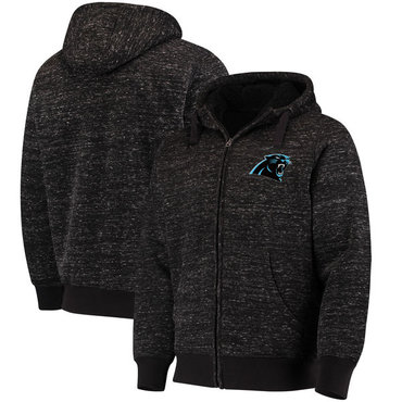 Carolina Panthers G III Sports By Carl Banks Discovery Sherpa Full Zip Jacket Heathered Black
