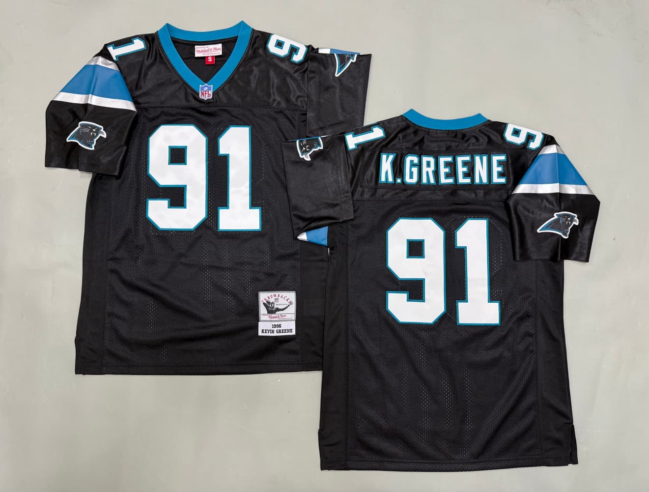 Carolina Panthers Kevin Greene #91 Mitchell & Ness Black 1996 NFL  Jersey