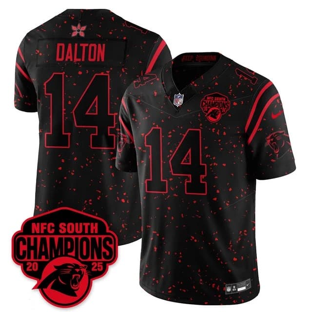 Carolina Panthers Stranger Things NFC South Division Champions Vapor Limited Jersey - All Stitched Andy Dalton -  14
