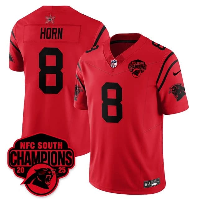 Carolina Panthers Stranger Things NFC South Division Champions Vapor Limited Jersey - All Stitched Jaycee Horn  -  8