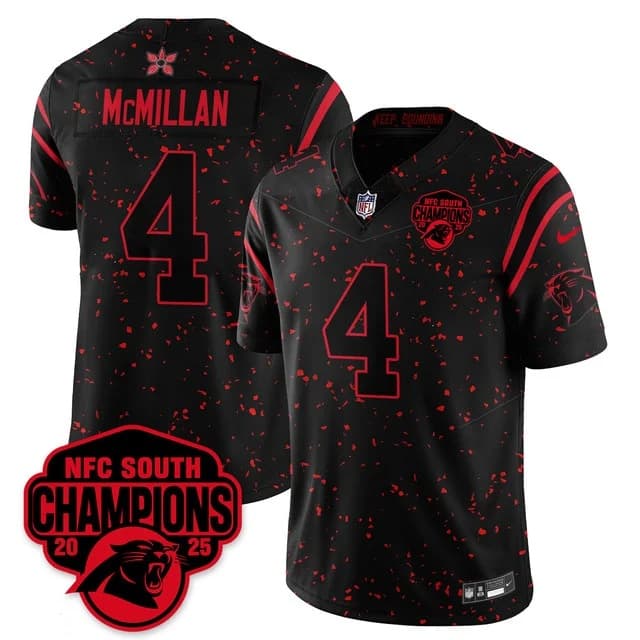 Carolina Panthers Stranger Things NFC South Division Champions Vapor Limited Jersey - All Stitched Tetairoa McMillan  - 4