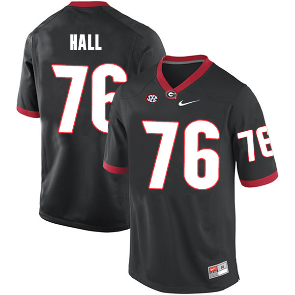 Carson Hall Georgia Bulldogs Men's Jersey - #76 NCAA Black Limited Home