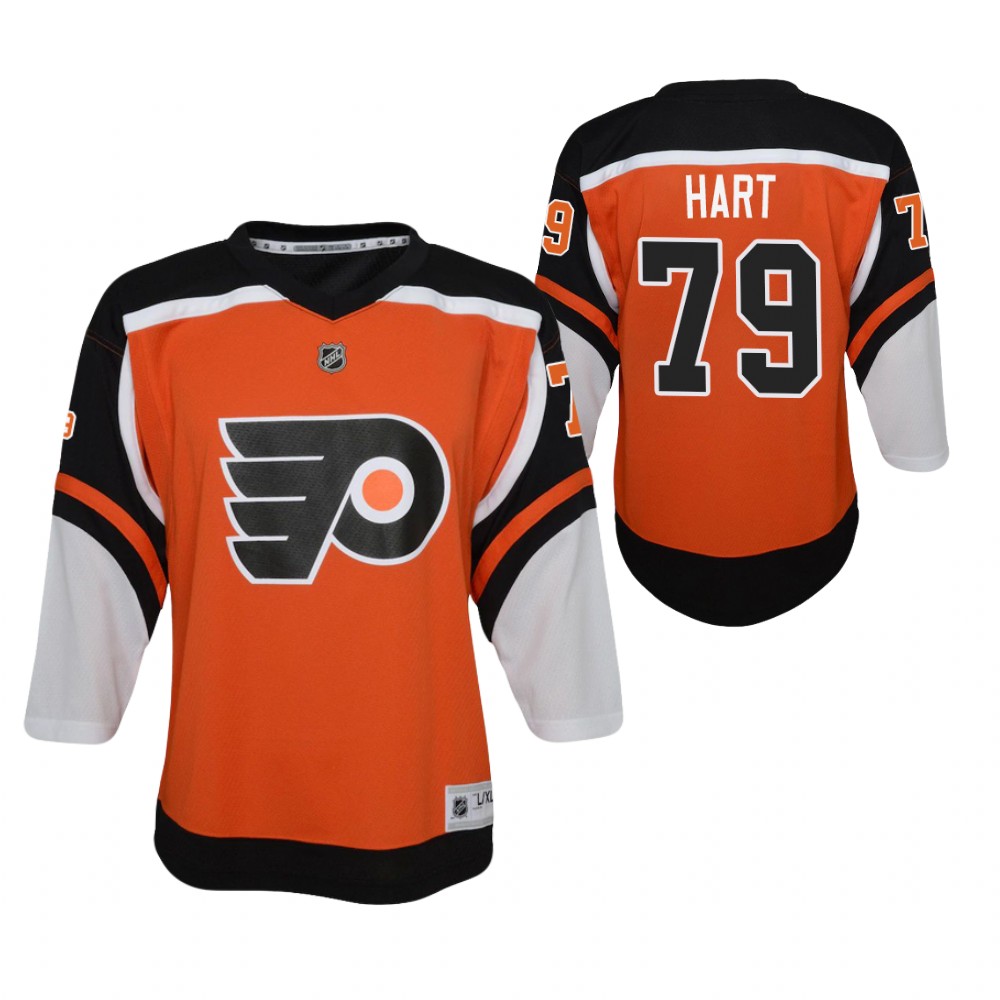 Carter Hart Philadelphia Flyers 2021 Reverse Retro Orange Youth Jersey Replica