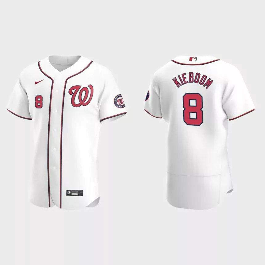 Carter Kieboom #8 Washington Nationals Authentic Home Jersey – White