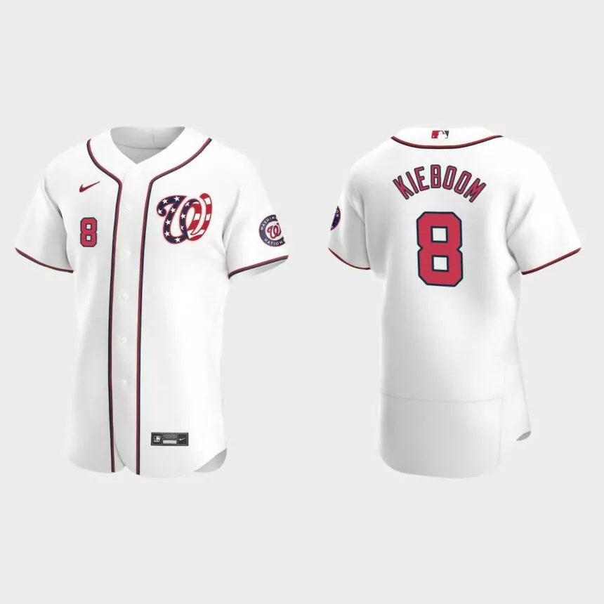 Carter Kieboom #8 Washington Nationals Authentic Jersey – White