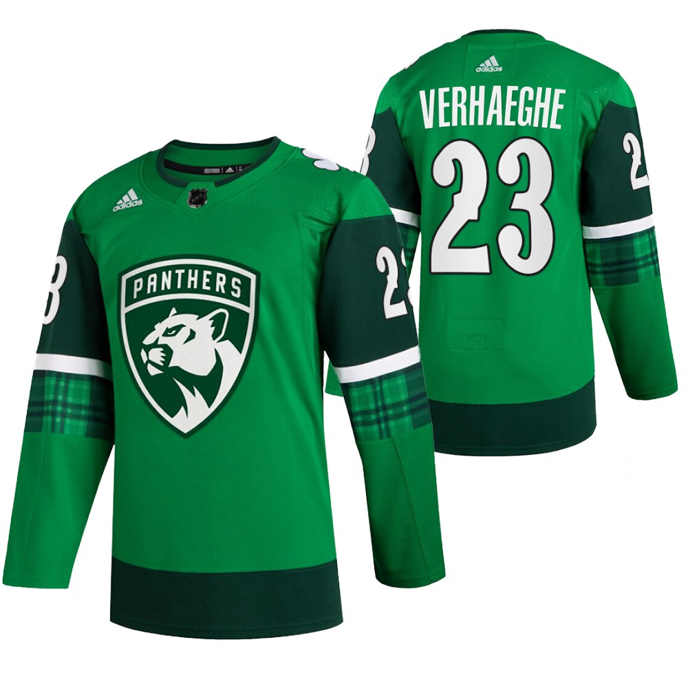 Carter Verhaeghe St. Patricks Day Panthers Green #23 Jersey