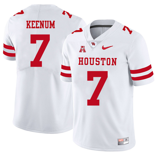Case Keenum Houston Cougars Men's Jersey - #7 NCAA White Stitched Authentic