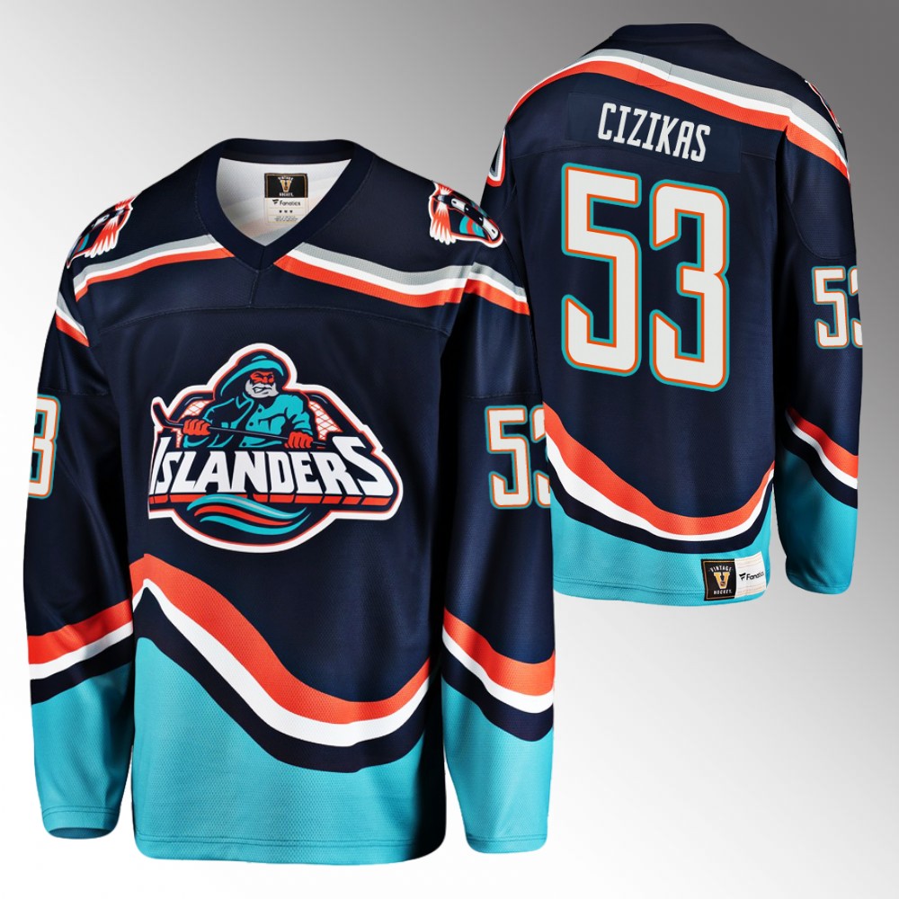 Casey Cizikas 2022-23 New York Islanders Reverse Retro 2.0 Navy Jersey Replica