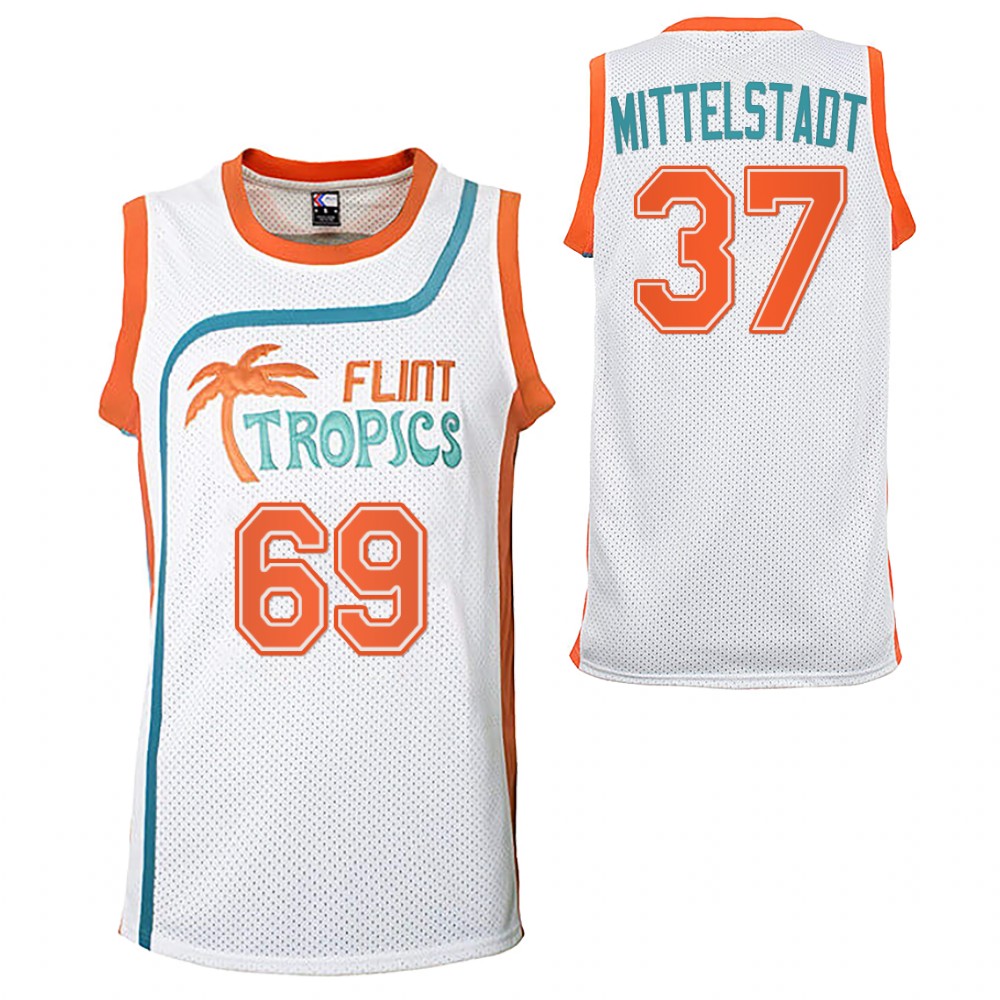 Casey Mittelstadt Sabres Flint Tropics Basketball Jersey White Semi-Pro