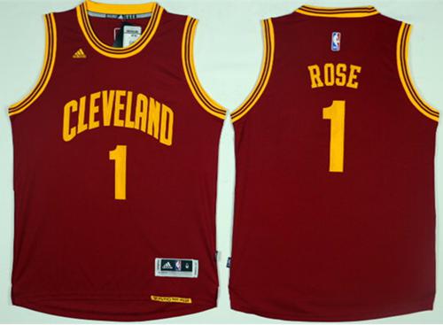 Cavaliers #1 Derrick Rose Red Road Stitched NBA Jersey