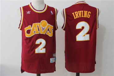 Cavaliers 2 Kyrie Irving Burgundy Hardwood Classics Swingman Jersey