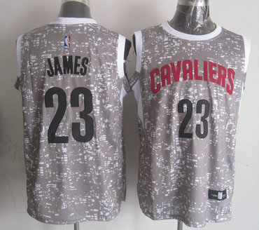 Cavaliers 23 LeBron James Gray City Luminous Jersey