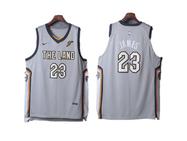Cavaliers 23 LeBron James Gray Nike City Edition Authentic Jersey