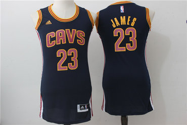 Cavaliers 23 LeBron James Navy Women Swingman Jersey