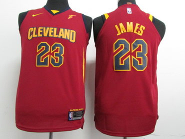 Cavaliers 23 LeBron James Red Youth Nike Authentic Jersey