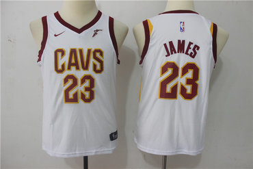 Cavaliers 23 LeBron James White Youth Nike Swingman Jersey