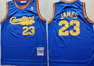 Cavaliers 23 Lebron James Blue Hardwood Classics Jersey