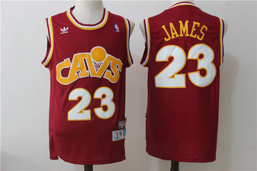 Cavaliers 23 Lebron James Burgundy Hardwood Classics Swingman Jersey