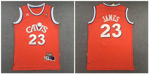 Cavaliers 23 Lebron James Orange Hardwood Classics Jersey