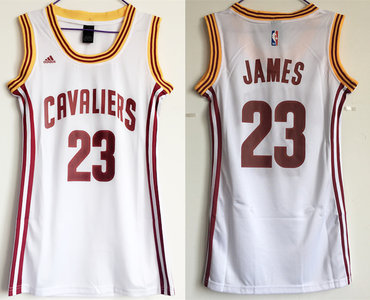 Cavaliers 23 Lebron James White Women Swingman Jersey