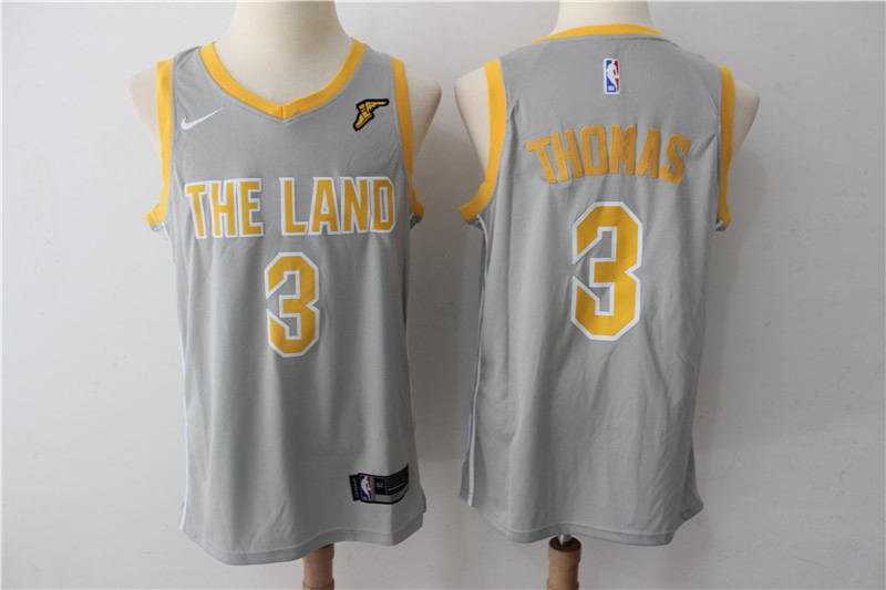 Cavaliers 3 Isaiah Thomas Gray The Land Nike Swingman Jersey