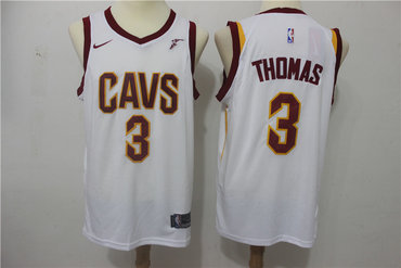 Cavaliers 3 Isaiah Thomas White Nike Swingman Jersey