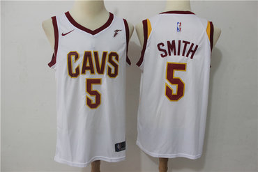 Cavaliers 5 J.R. Smith White Nike Swingman Jersey