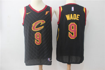 Cavaliers 9 Dwyane Wade Black Nike Swingman Jersey