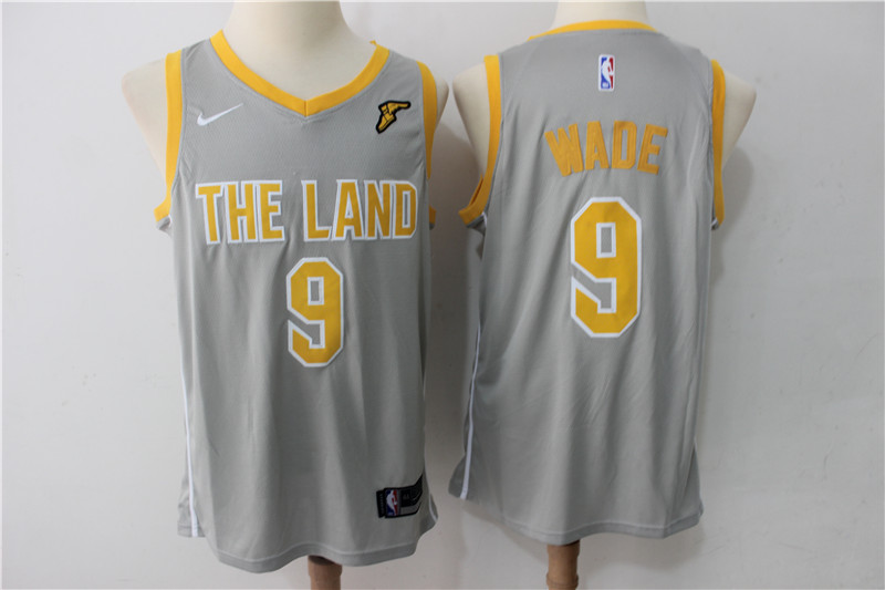 Cavaliers 9 Dwyane Wade Gray The Land Nike Swingman Jersey