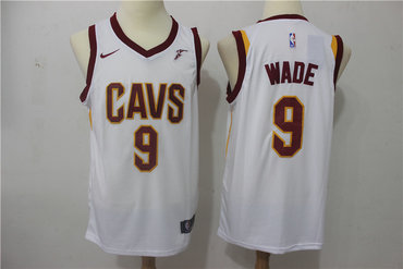 Cavaliers 9 Dwyane Wade White Nike Swingman Jersey