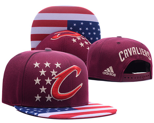 Cavaliers Team Logo Red USA Flag Adjustable Hat GS