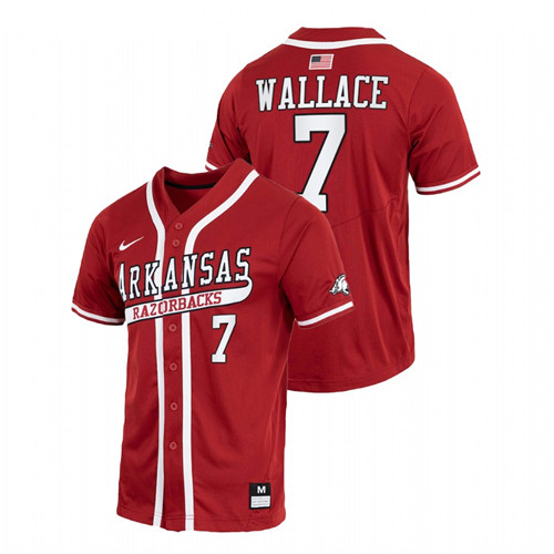 Cayden Wallace Arkansas Razorbacks Cardinal College Baseball Throwback Jersey