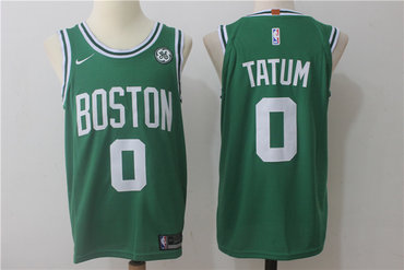 Celtics 0 Jayson Tatum Green Nike Jersey