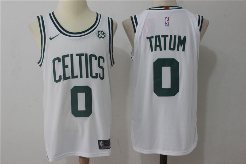 Celtics 0 Jayson Tatum White Nike Jersey