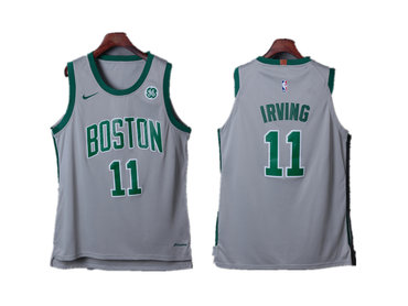 Celtics 11 Kyrie Irving Gray Nike City Edition Authentic Jersey