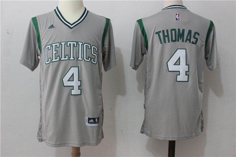 Celtics 4 Isaiah Thomas Gray Pride Swingman Jersey