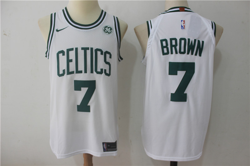 Celtics 7 Jaylen Brown White Nike Jersey