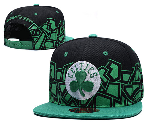 Celtics Team Logo Black Green Mitchell & Ness Adjustable Hat TX