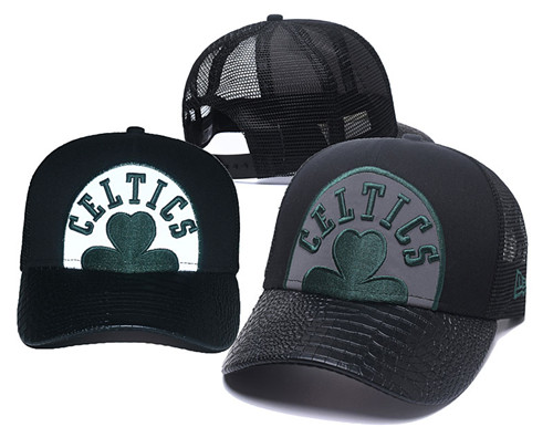 Celtics Team Logo Black Peaked Adjustable Hat GS