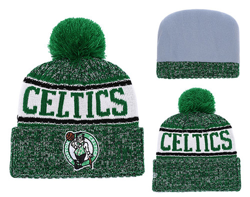 Celtics Team Logo Green Pom Knit Hat YD