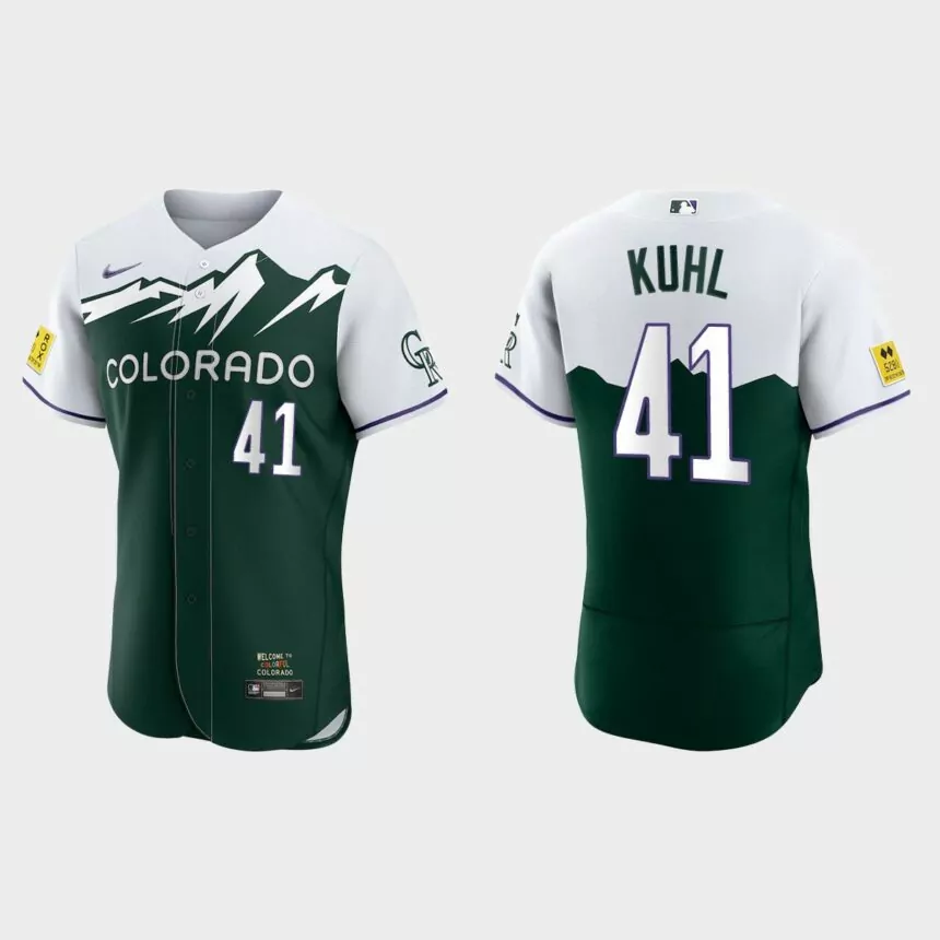 Chad Kuhl Colorado Rockies 2022 City Connect Authentic Jersey – Green