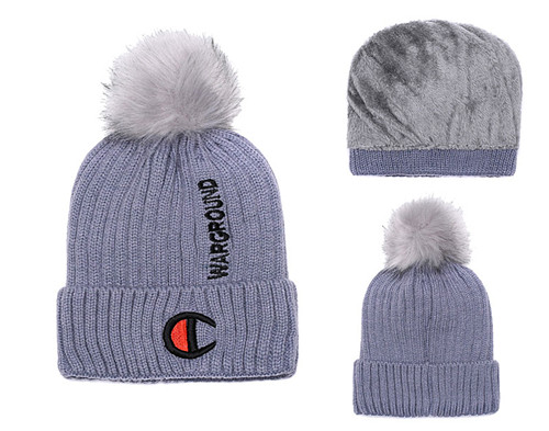 Champion Warground Logo Gray Fashion Sport Knit Hat SG
