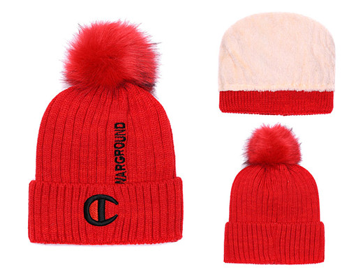 Champion Warground Logo Red Fashion Sport Knit Hat SG