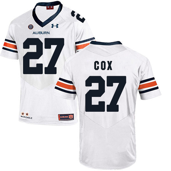 Chandler Cox Auburn Tigers Men's Jersey - #27 NCAA White Stitched Authentic