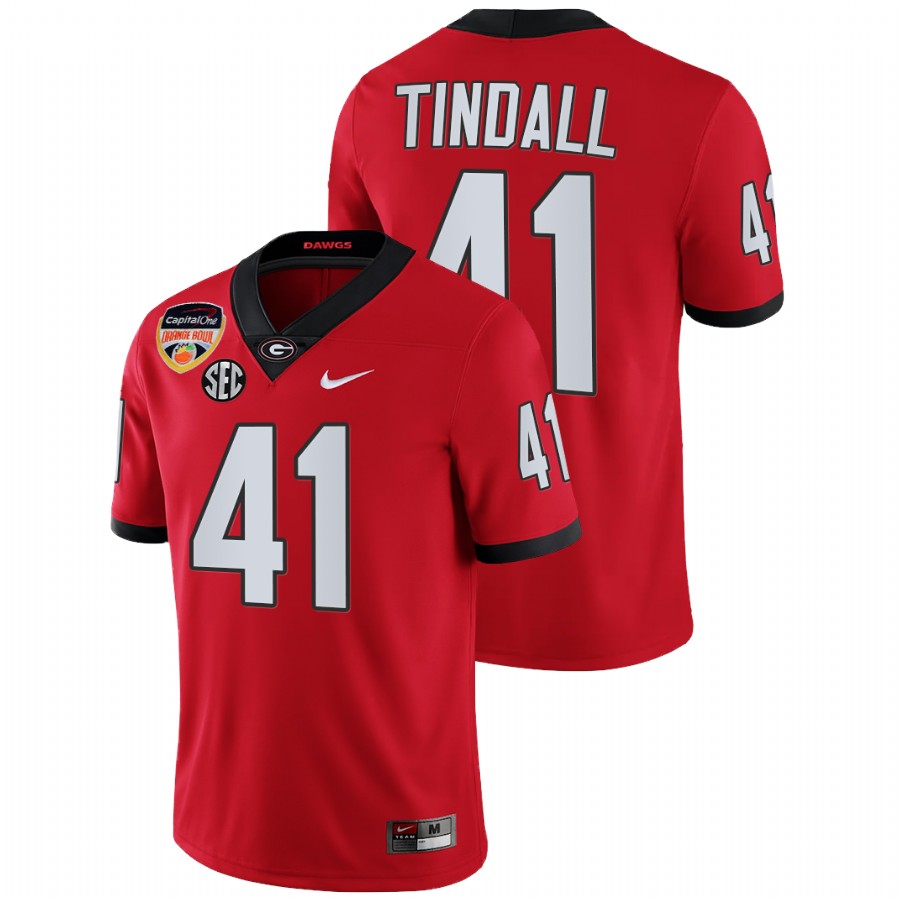 Channing Tindall Georgia Bulldogs Red 2021 Orange Bowl College Football Playoff Jersey