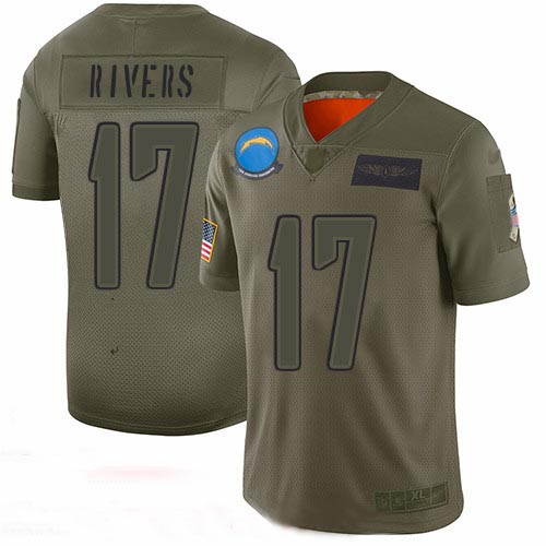 Chargers #17 Philip Rivers Camo Men's Stitched Football Limited 2019 Salute To Service Jersey