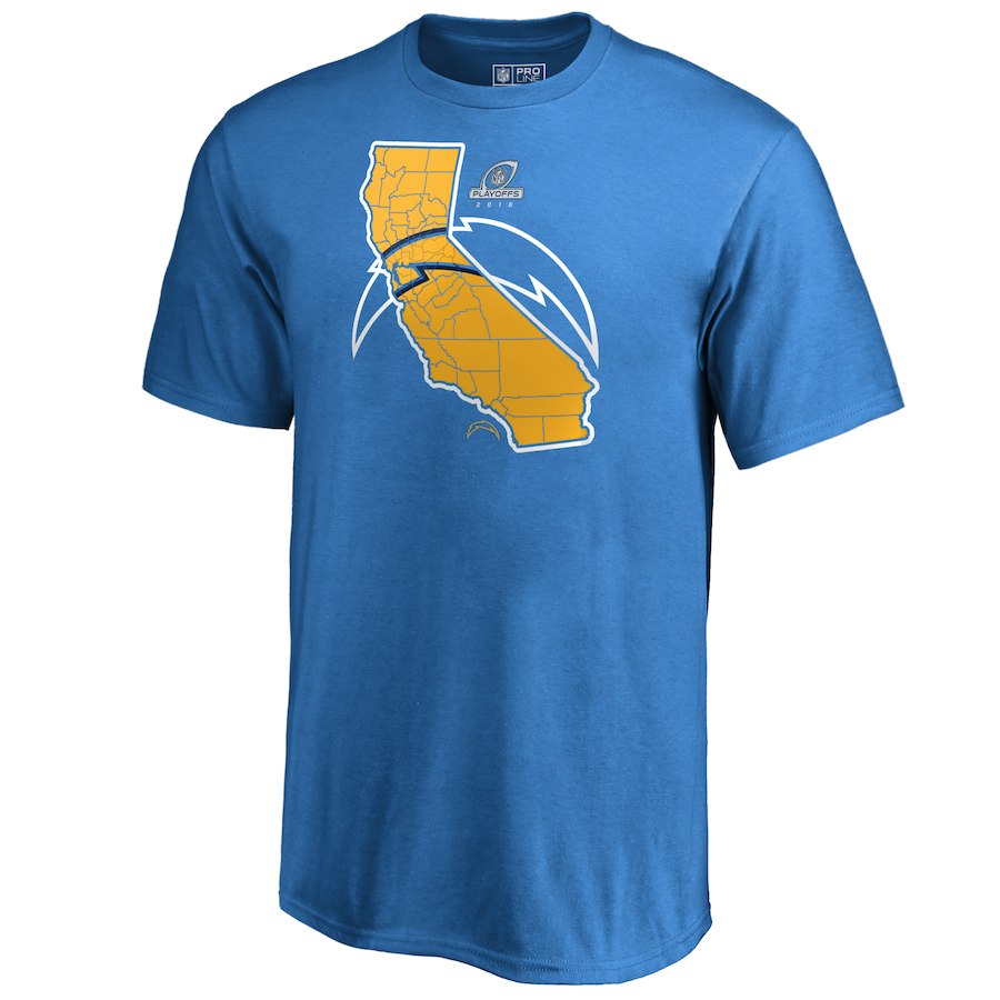 Chargers Light Blue 2018 NFL Playoffs Men's T-Shirt