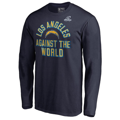 Chargers Navy 2018 NFL Playoffs Against The World Men's Long Sleeve T-Shirt