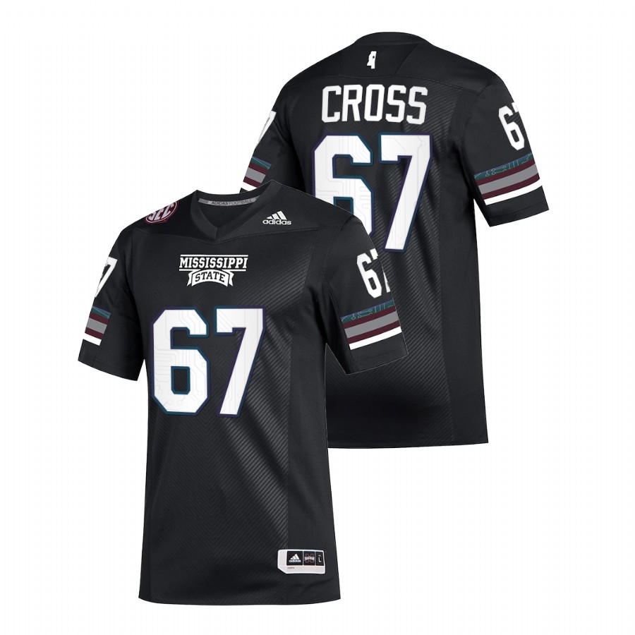 Charles Cross Mississippi State Bulldogs Black College Football Jersey